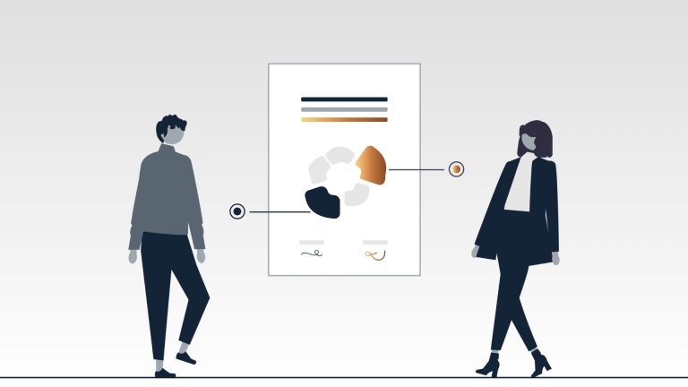 Team analizza grafici di marketing e dati di progetto per definire strategie digitali