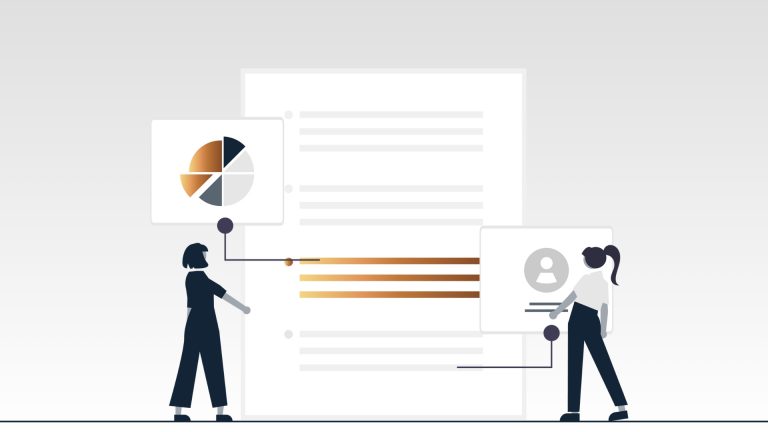 Team di professioniste collabora alla creazione di report digitali e analisi dati